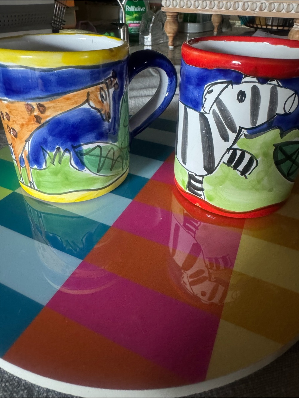 Vintage Starbucks Safari  -Painted Animal Ceramic Mug